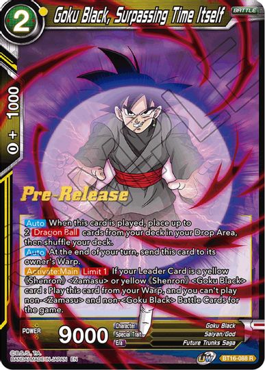 Goku Black, Surpassing Time itself (BT16-088) [Realm of the Gods Prerelease Promos] | Mindsight Gaming