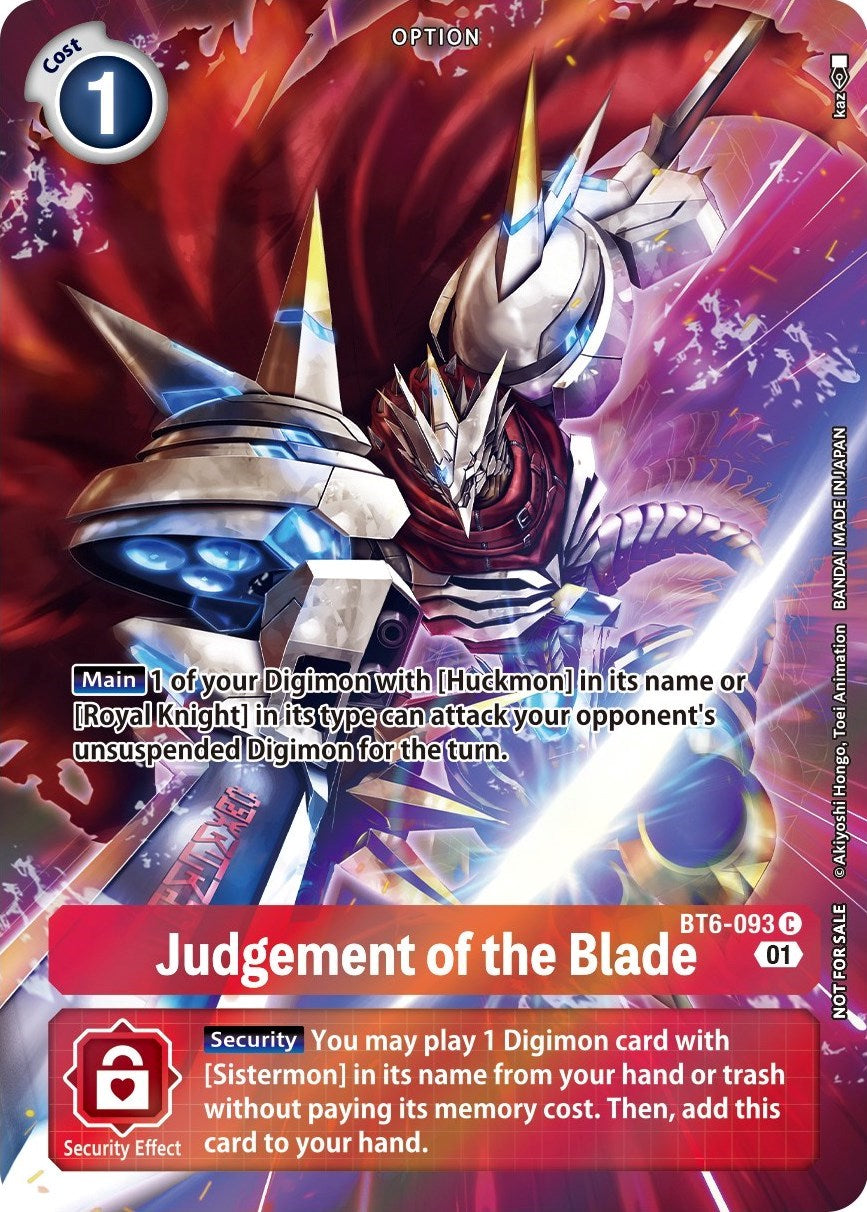Judgement of the Blade [BT6-093] (Premium Deck Set) [Double Diamond Promos] | Mindsight Gaming
