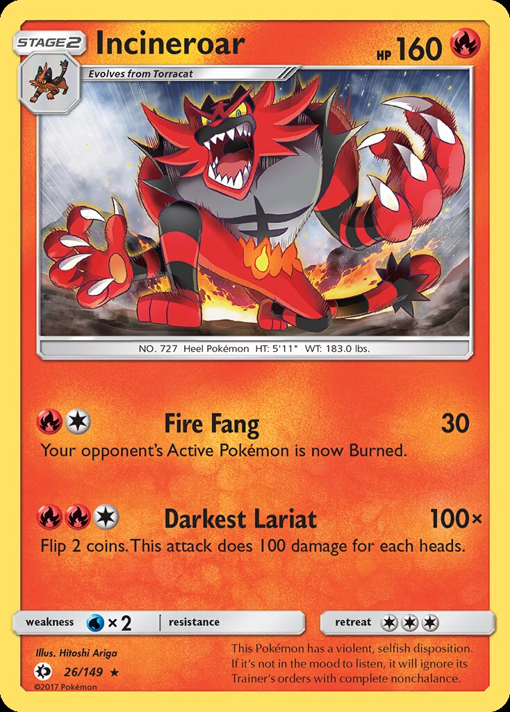 Incineroar (26/149) (Theme Deck Exclusive) [Sun & Moon: Base Set] | Mindsight Gaming