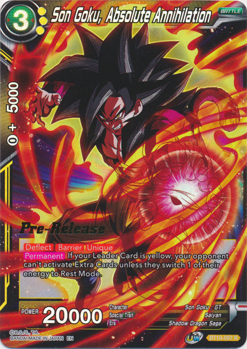 Son Goku, Absolute Annihilation (BT10-097) [Rise of the Unison Warrior Prerelease Promos] | Mindsight Gaming