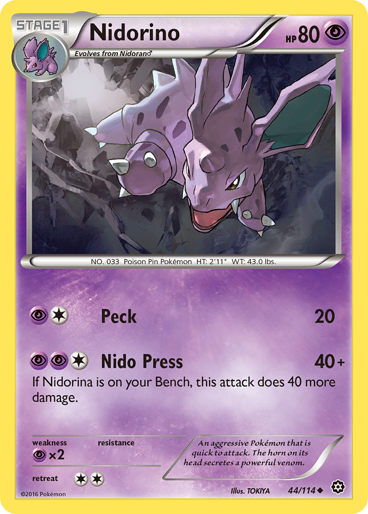 Nidorino (44/114) [XY: Steam Siege] | Mindsight Gaming