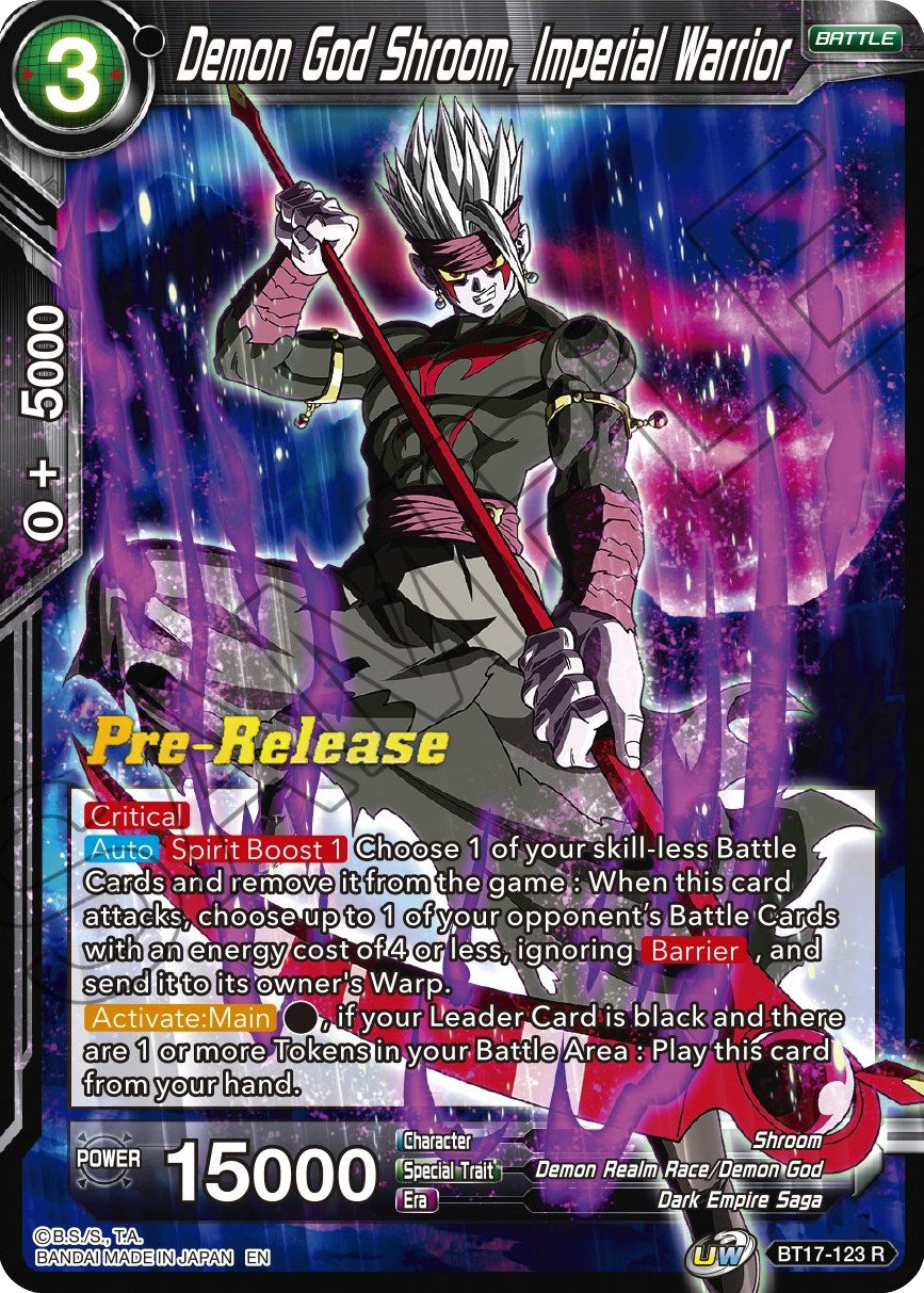 Demon God Shroom, Imperial Warrior (BT17-123) [Ultimate Squad Prerelease Promos] | Mindsight Gaming