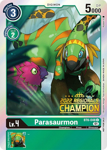 Parasaurmon [BT6-048] (2022 Championship Online Regional) (Online Champion) [Double Diamond Promos] | Mindsight Gaming