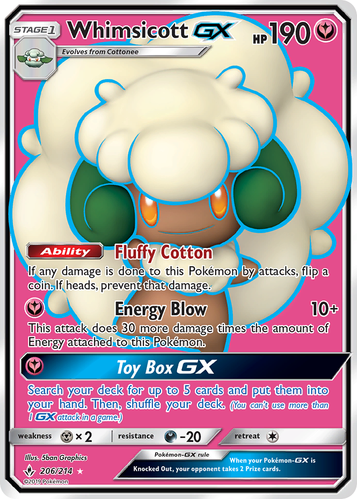 Whimsicott GX (206/214) [Sun & Moon: Unbroken Bonds] | Mindsight Gaming