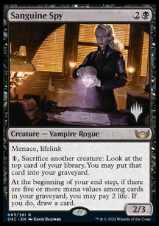 Sanguine Spy (Promo Pack) [Streets of New Capenna Promos] | Mindsight Gaming