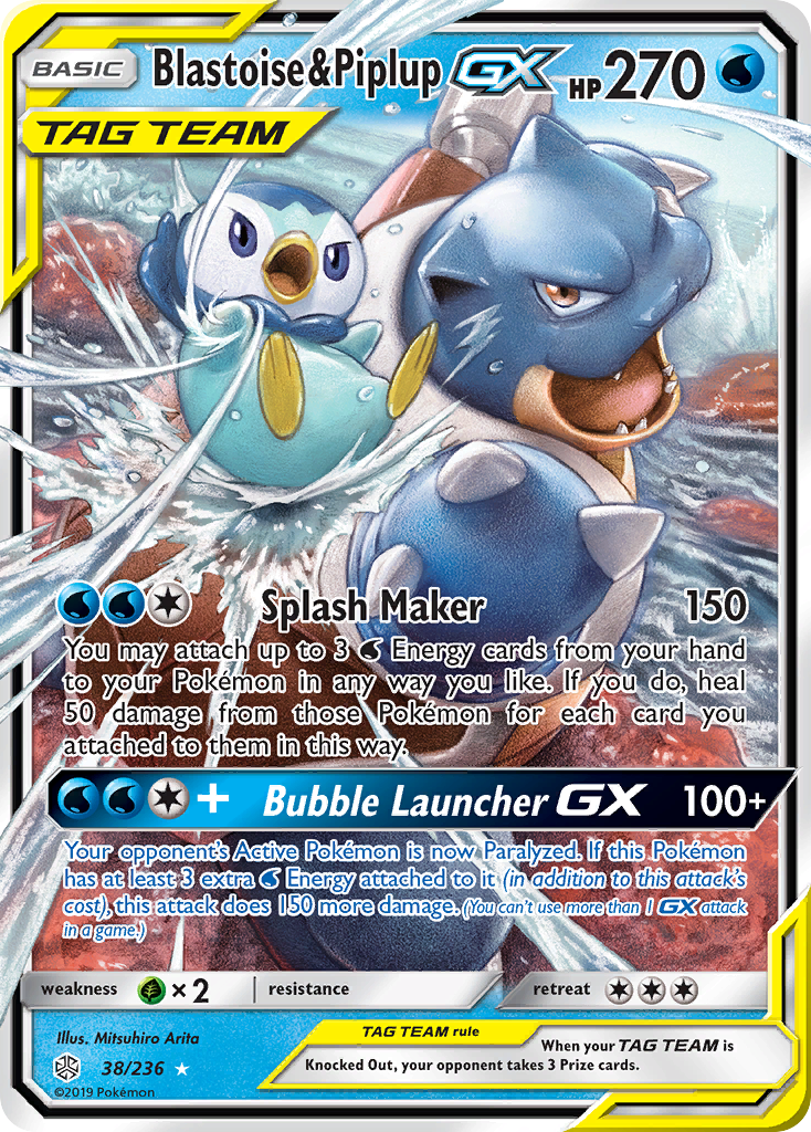 Blastoise & Piplup GX (38/236) [Sun & Moon: Cosmic Eclipse] | Mindsight Gaming