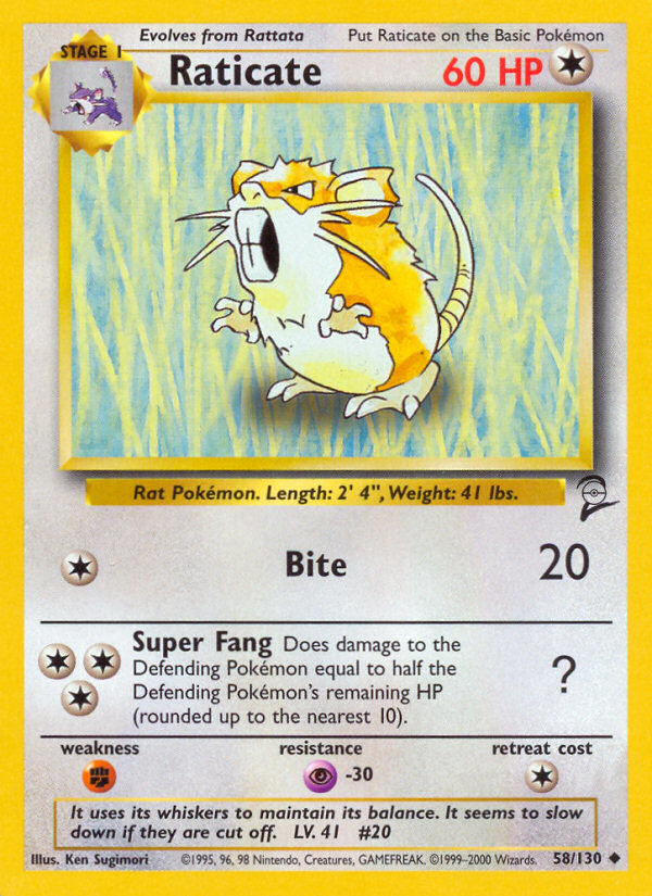 Raticate (58/130) [Base Set 2] | Mindsight Gaming