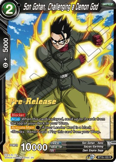 Son Gohan, Challenging a Demon God (BT16-103) [Realm of the Gods Prerelease Promos] | Mindsight Gaming