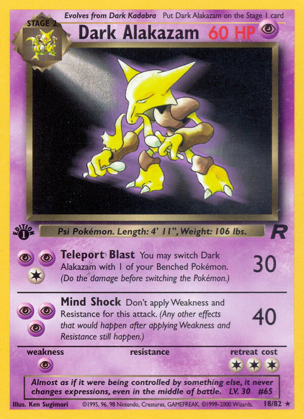 Dark Alakazam (18/82) [Team Rocket 1st Edition] | Mindsight Gaming