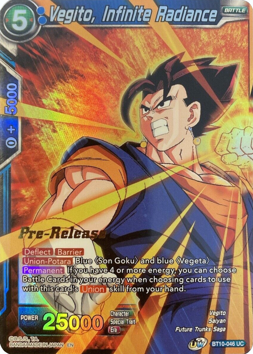 Vegito, Infinite Radiance (BT10-046) [Rise of the Unison Warrior Prerelease Promos] | Mindsight Gaming