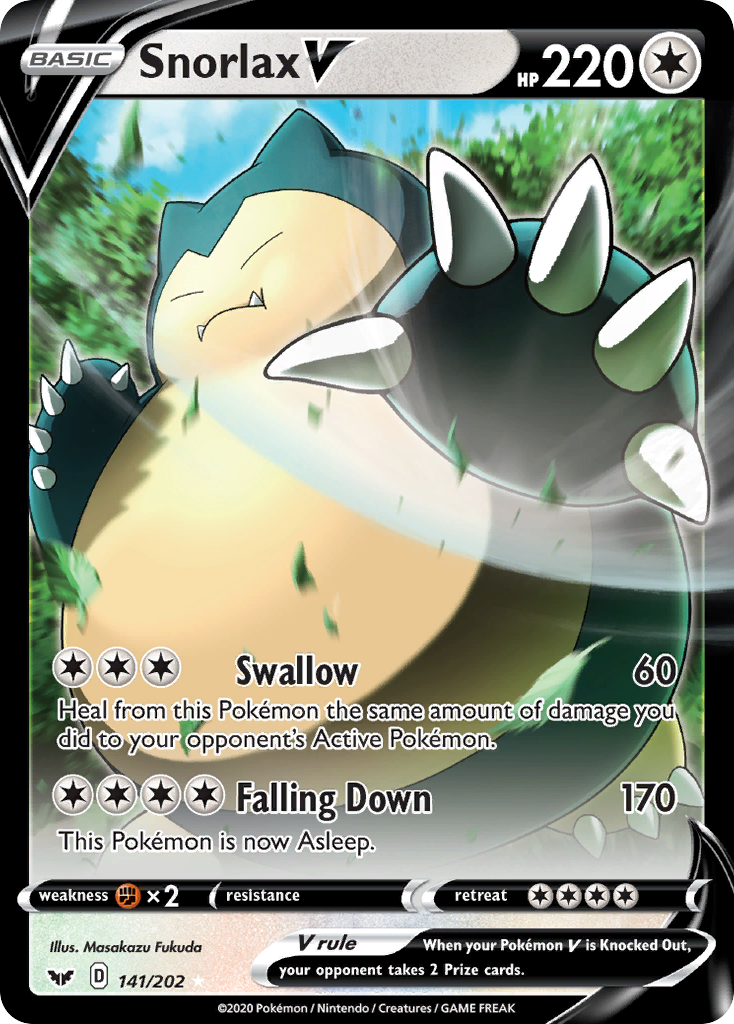 Snorlax V (141/202) (Oversized) [Sword & Shield: Base Set] | Mindsight Gaming