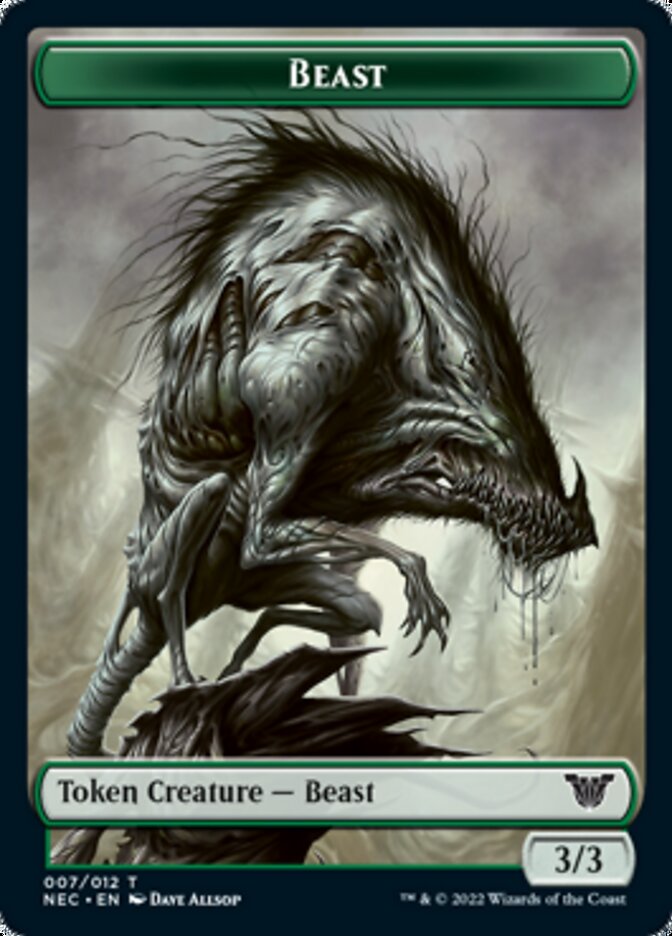 Beast // Treasure Double-sided Token [Kamigawa: Neon Dynasty Commander Tokens] | Mindsight Gaming