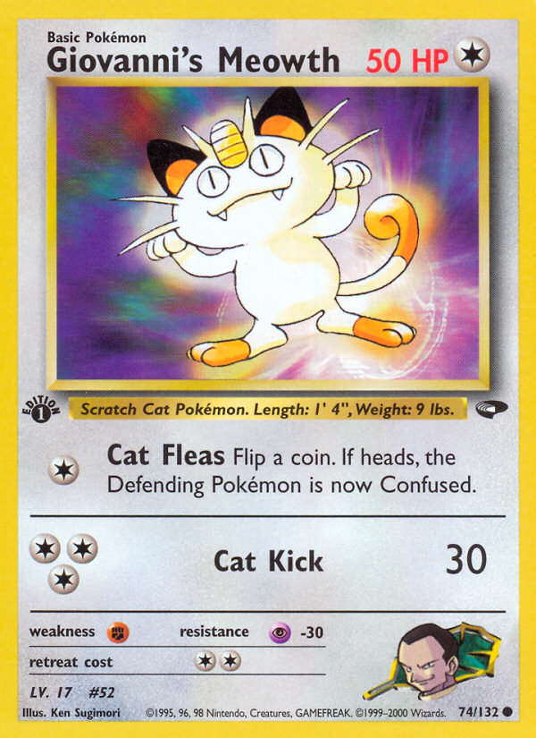 Giovanni's Meowth (74/132) [Gym Challenge 1st Edition] | Mindsight Gaming