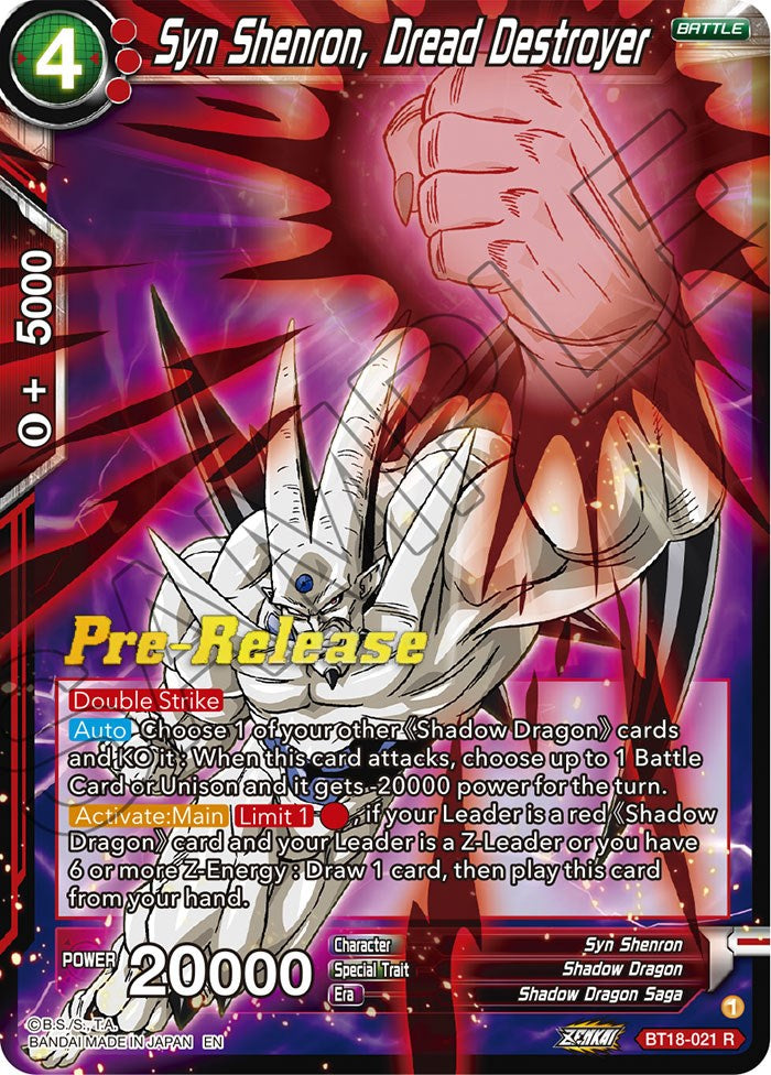 Syn Shenron, Dread Destroyer (BT18-021) [Dawn of the Z-Legends Prerelease Promos] | Mindsight Gaming