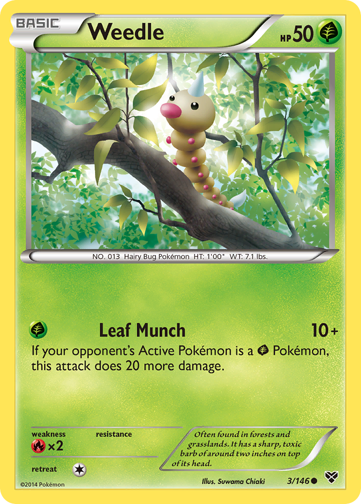 Weedle (3/146) [XY: Base Set] | Mindsight Gaming