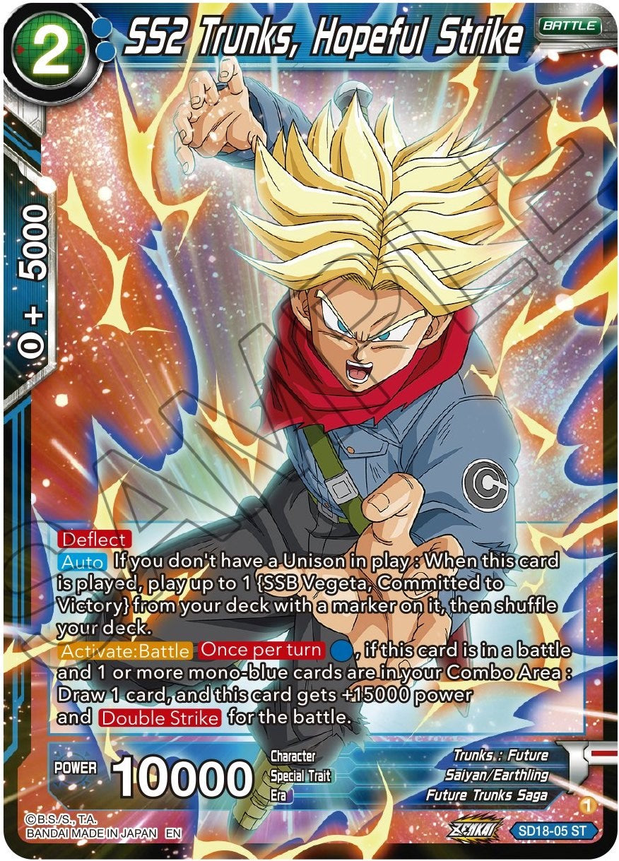 SS2 Trunks, Hopeful Strike (SD18-05) [Dawn of the Z-Legends] | Mindsight Gaming