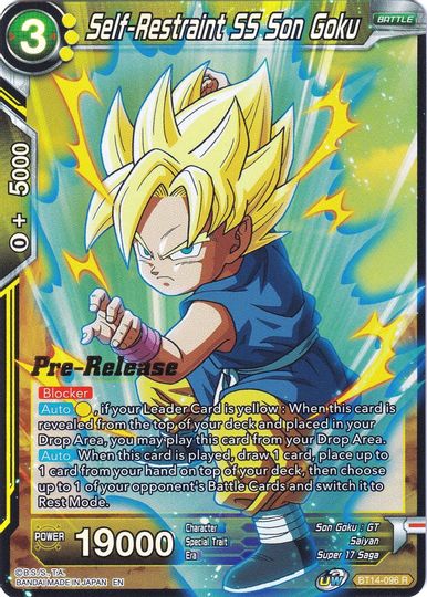 Self-Restraint SS Son Goku (BT14-096) [Cross Spirits Prerelease Promos] | Mindsight Gaming