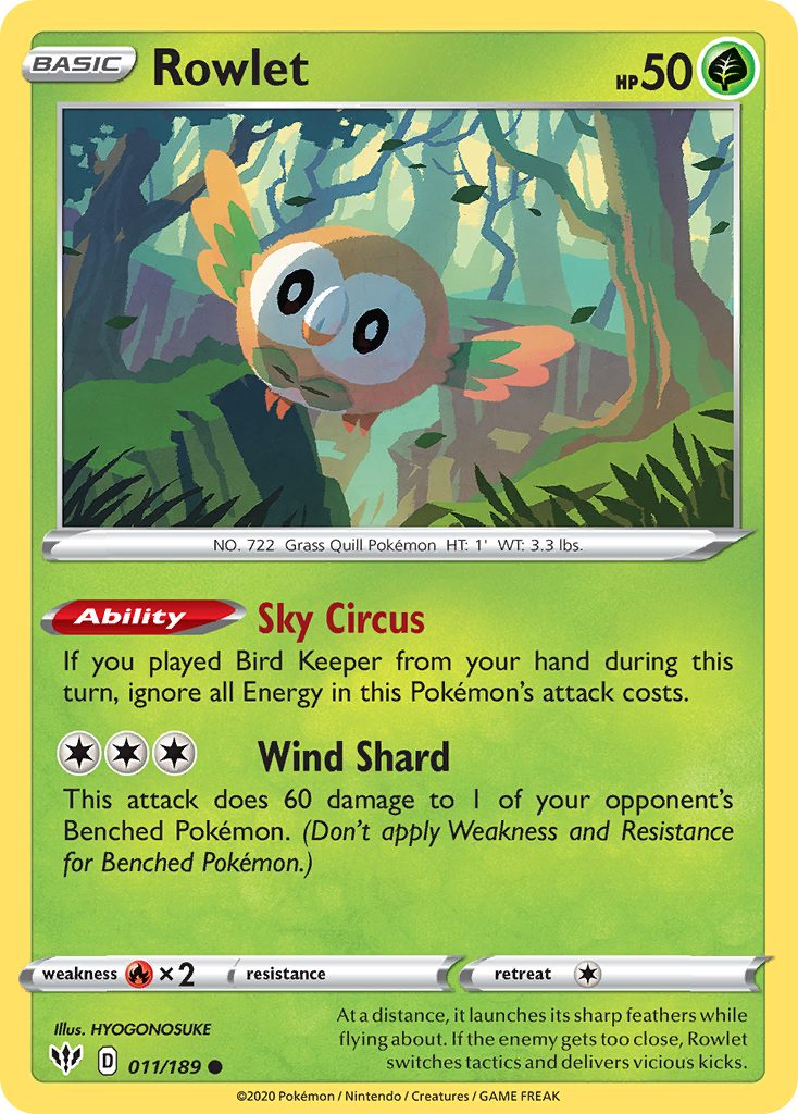 Rowlet (011/189) [Sword & Shield: Darkness Ablaze] | Mindsight Gaming