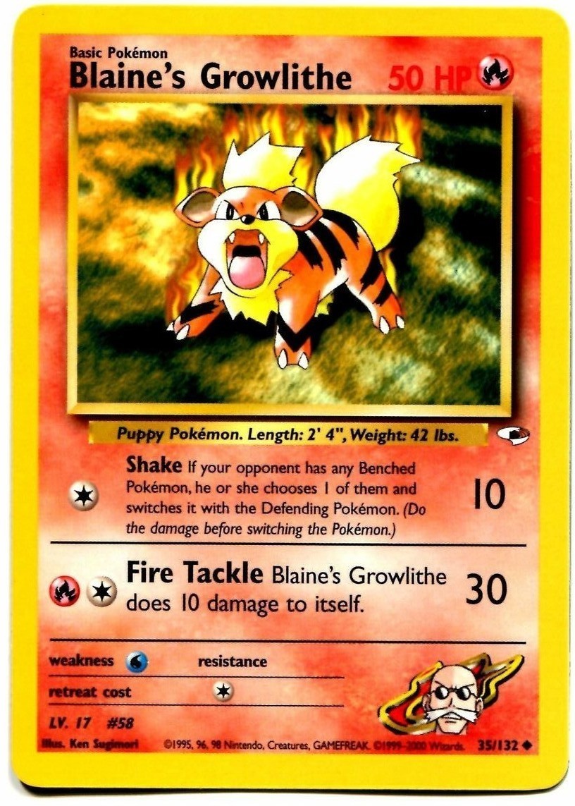 Blaine's Growlithe (35/132) [Gym Heroes Unlimited] | Mindsight Gaming