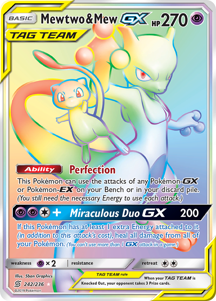 Mewtwo & Mew GX (242/236) [Sun & Moon: Unified Minds] | Mindsight Gaming