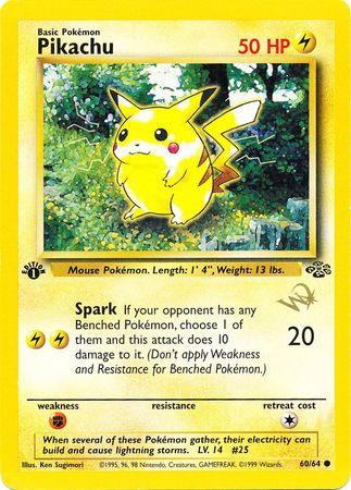 Pikachu (60/64) (W Stamped Promo) [Jungle 1st Edition] | Mindsight Gaming