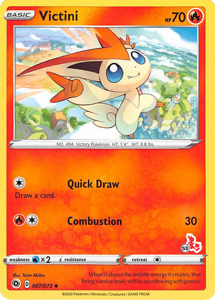 Victini (007/073) (Cinderace Stamp #53) [Battle Academy 2022] | Mindsight Gaming