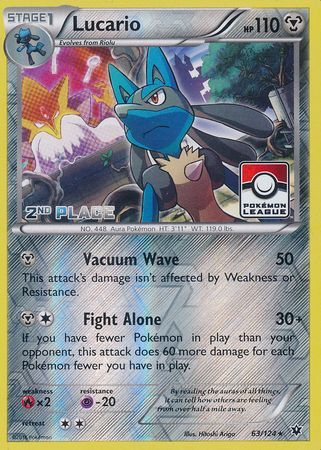 Lucario (63/124) (League Promo 2nd Place) [XY: Fates Collide] | Mindsight Gaming