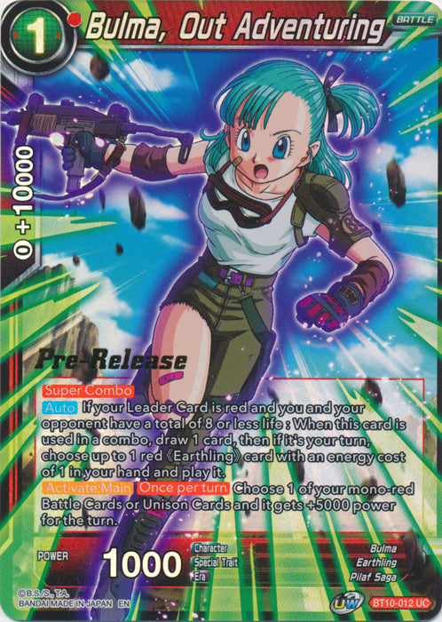 Bulma, Out Adventuring (BT10-012) [Rise of the Unison Warrior Prerelease Promos] | Mindsight Gaming