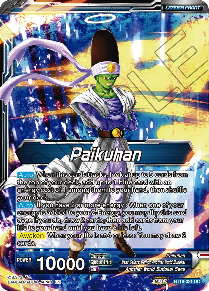 Paikuhan // Paikuhan, West Galaxy Warrior (BT18-031) [Dawn of the Z-Legends Prerelease Promos] | Mindsight Gaming