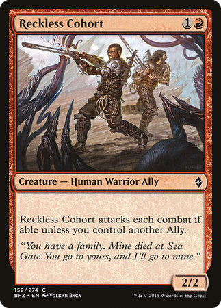 Reckless Cohort [Battle for Zendikar] | Mindsight Gaming