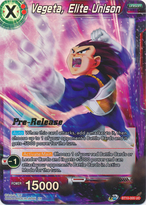 Vegeta, Elite Unison (BT10-005) [Rise of the Unison Warrior Prerelease Promos] | Mindsight Gaming