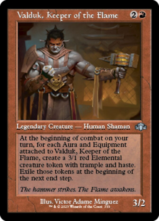 Valduk, Keeper of the Flame (Retro) [Dominaria Remastered] | Mindsight Gaming