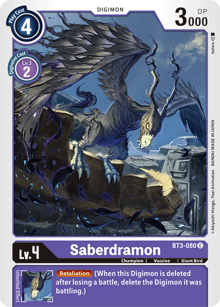 Saberdramon [BT3-080] [Release Special Booster Ver.1.5] | Mindsight Gaming