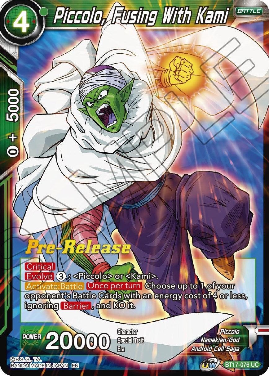 Piccolo, Fusing With Kami (BT17-076) [Ultimate Squad Prerelease Promos] | Mindsight Gaming