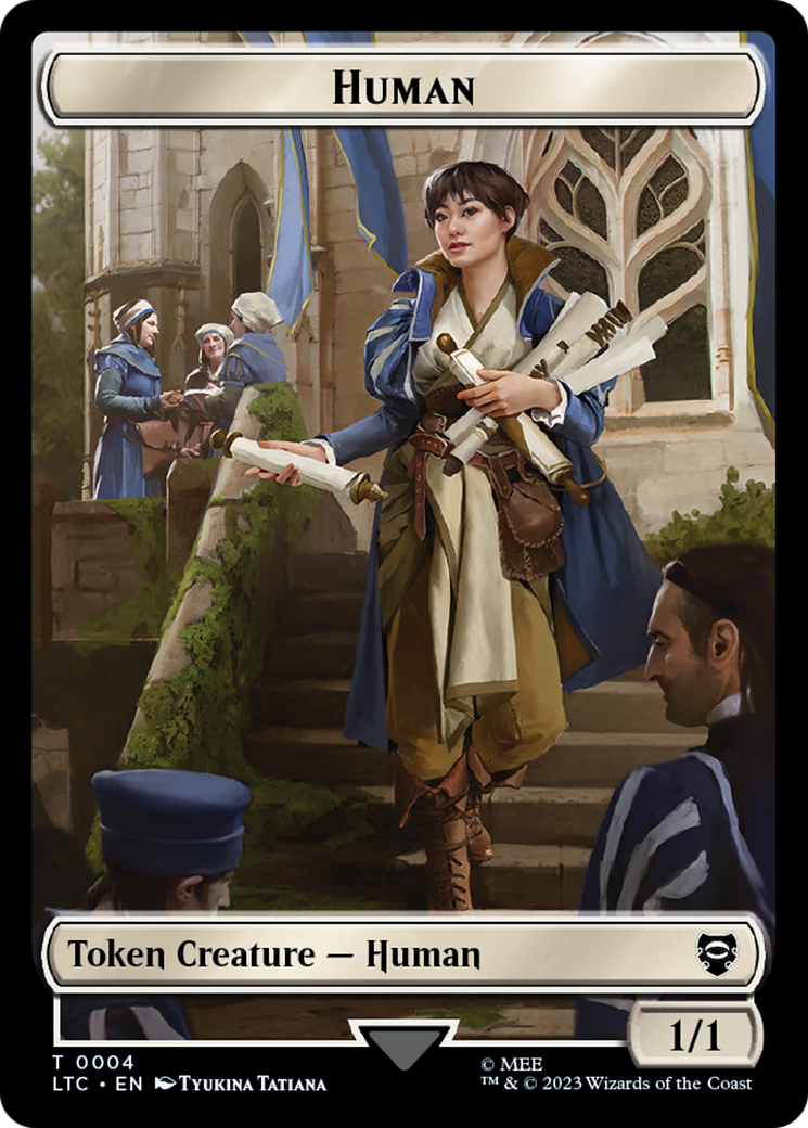 Human Knight // Human Double-Sided Token [The Lord of the Rings: Tales of Middle-Earth Commander Tokens] | Mindsight Gaming