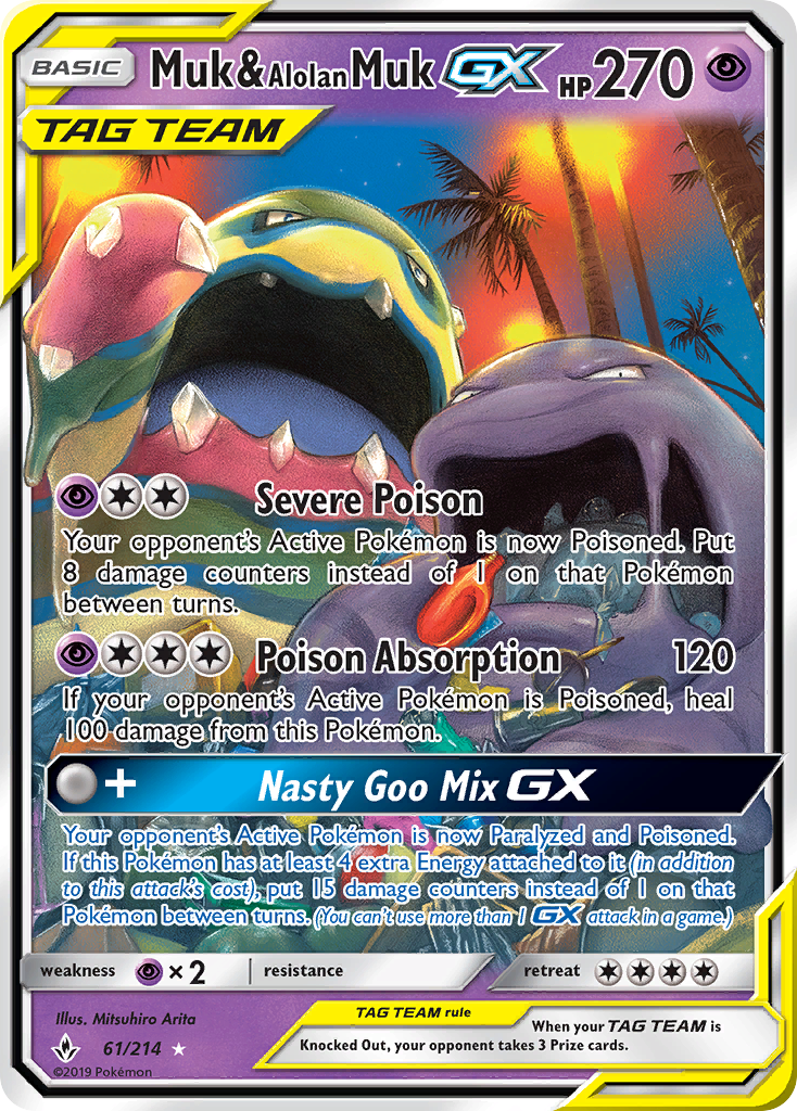 Muk & Alolan Muk GX (61/214) [Sun & Moon: Unbroken Bonds] | Mindsight Gaming