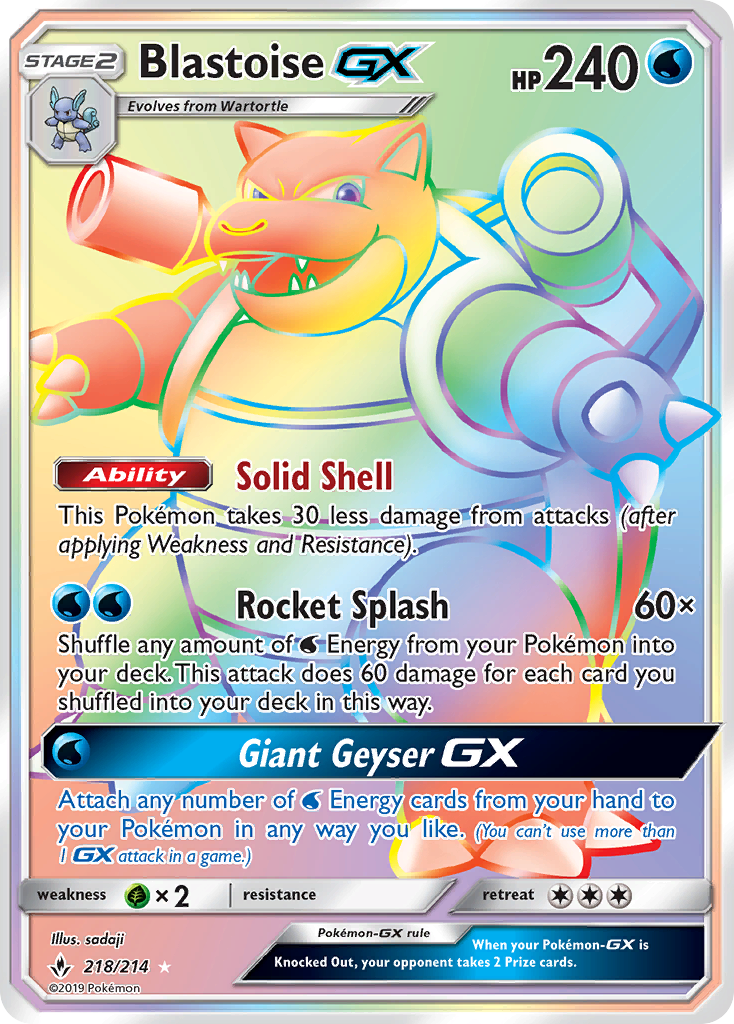 Blastoise GX (218/214) [Sun & Moon: Unbroken Bonds] | Mindsight Gaming