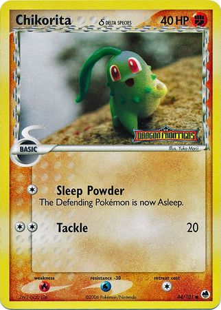 Chikorita (44/101) (Delta Species) (Stamped) [EX: Dragon Frontiers] | Mindsight Gaming