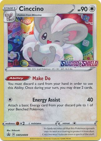 Cinccino (SWSH009) (Staff Prerelease Promo) [Sword & Shield: Black Star Promos] | Mindsight Gaming