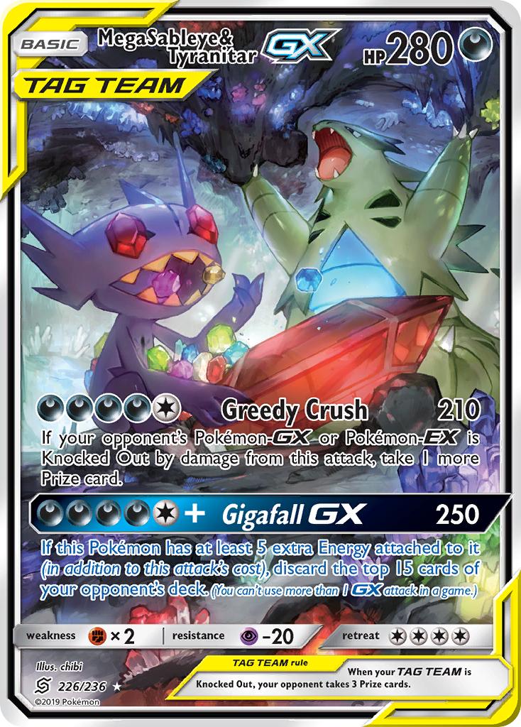 Mega Sableye & Tyranitar GX (226/236) [Sun & Moon: Unified Minds] | Mindsight Gaming