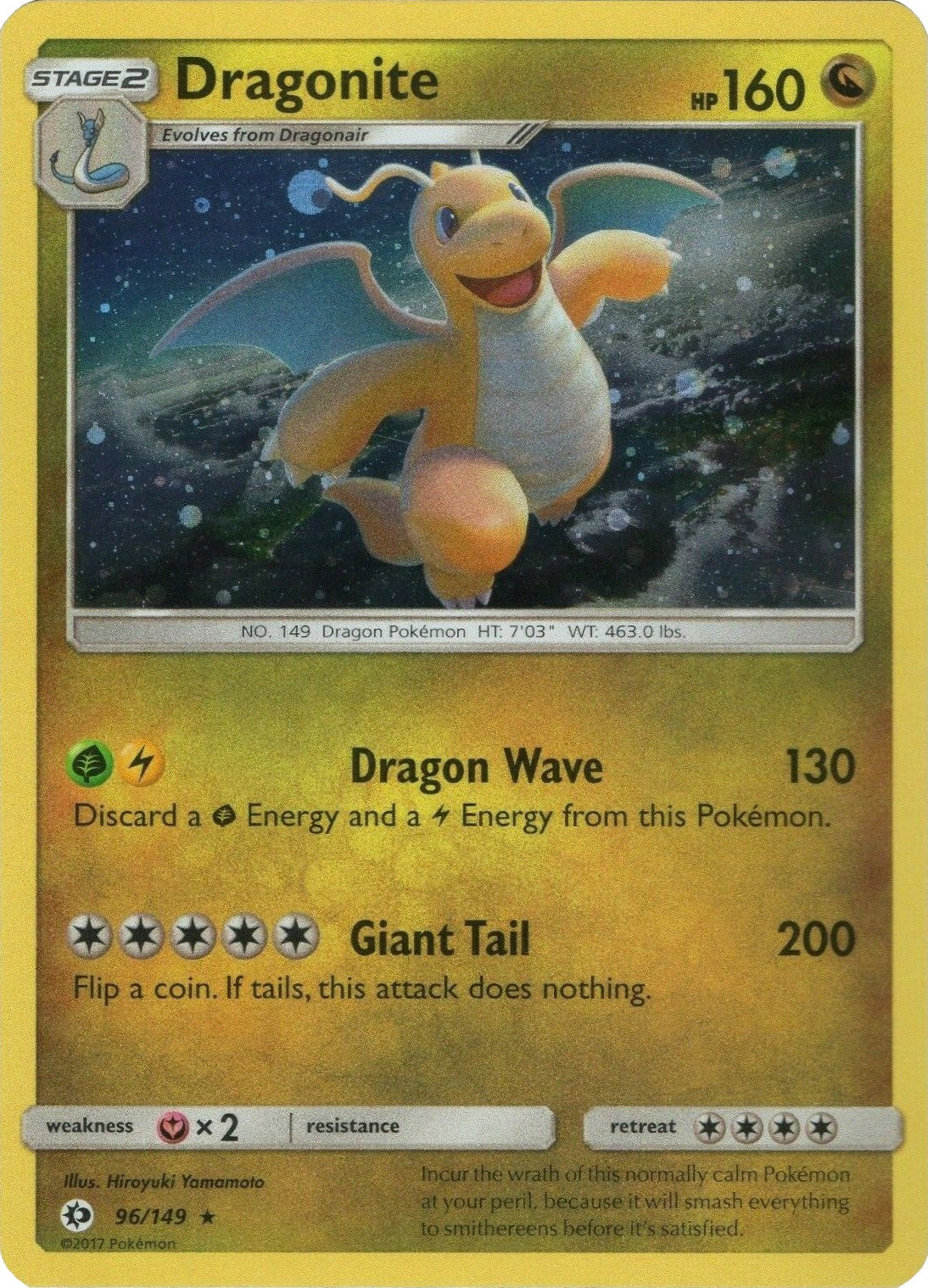 Dragonite (96/149) (Cosmos Holo) [Sun & Moon: Base Set] | Mindsight Gaming