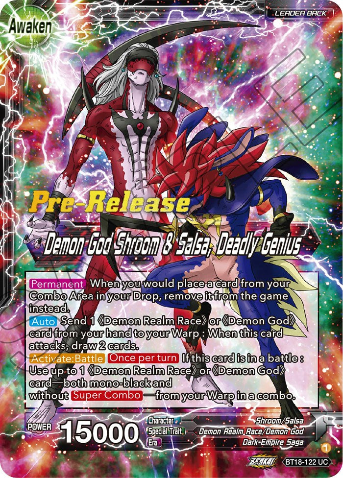 Shroom & Salsa // Demon God Shroom & Salsa, Deadly Genius (BT18-122) [Dawn of the Z-Legends Prerelease Promos] | Mindsight Gaming