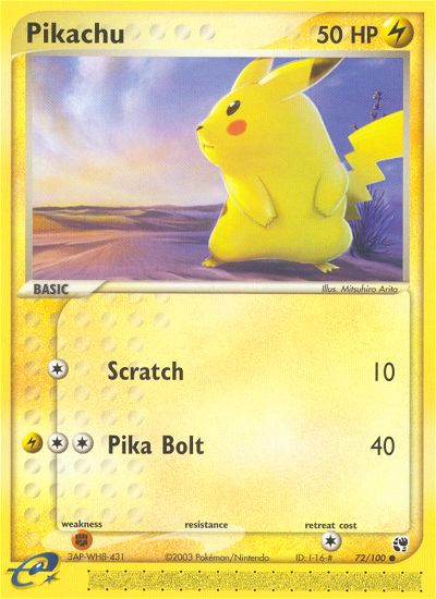 Pikachu (72/100) [EX: Sandstorm] | Mindsight Gaming