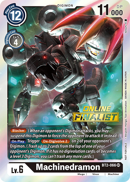 Machinedramon [BT2-066] (Online Finalist) [Release Special Booster Ver.1.0 Promos] | Mindsight Gaming