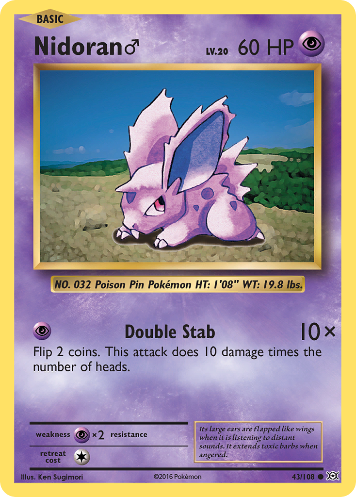 Nidoran (43/108) (Male) [XY: Evolutions] | Mindsight Gaming