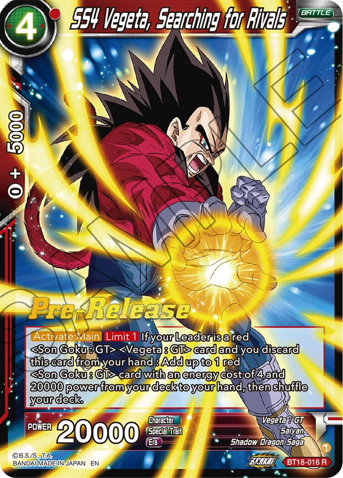 SS4 Vegeta, Searching for Rivals (BT18-016) [Dawn of the Z-Legends Prerelease Promos] | Mindsight Gaming