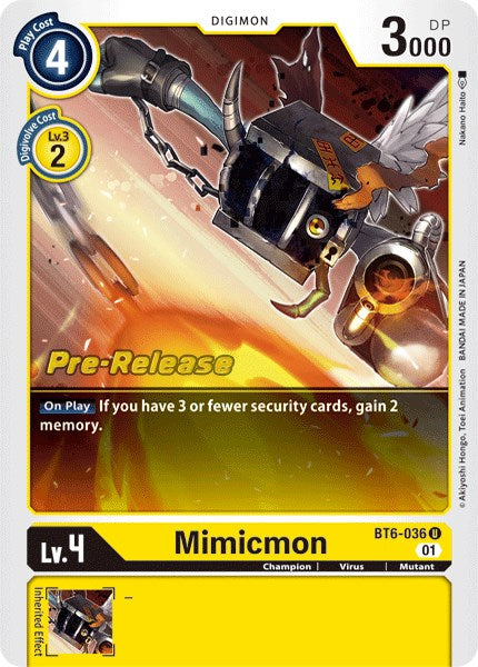 Mimicmon [BT6-036] [Double Diamond Pre-Release Cards] | Mindsight Gaming