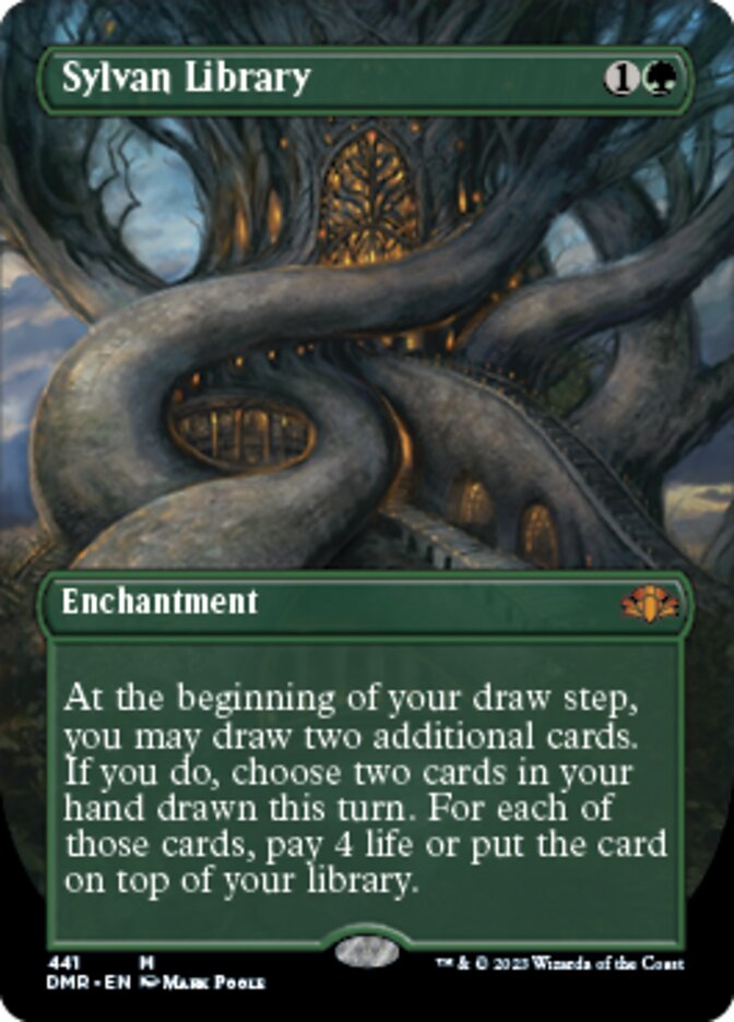 Sylvan Library (Borderless Alternate Art) [Dominaria Remastered] | Mindsight Gaming