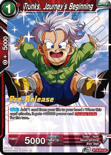 Trunks, Journey's Beginning (BT15-013) [Saiyan Showdown Prerelease Promos] | Mindsight Gaming