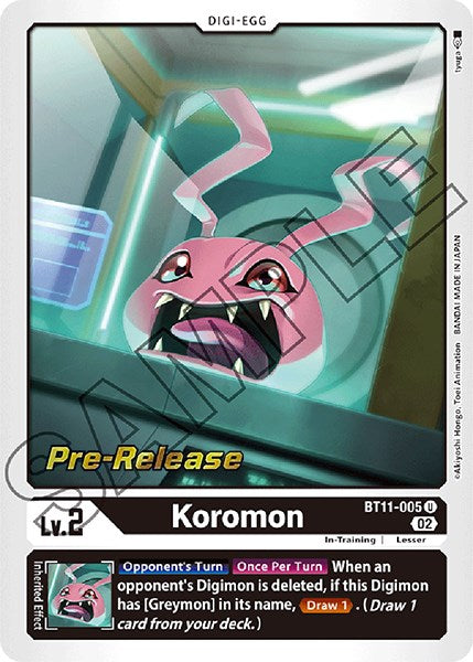 Koromon [BT11-005] [Dimensional Phase Pre-Release Promos] | Mindsight Gaming